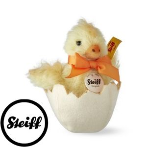 *RARE* CLICKI CHICK Steiff Alpacca Easter Chick in egg 3.5 inches Adorable